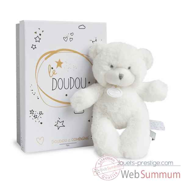 Peluche le doudou - pantin ours blanc 20 cm Doudou et Compagnie -DC3268